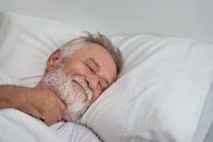 senior man able to sleep without problems