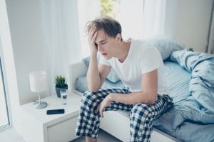 man with poor sleep because of sleep apnea